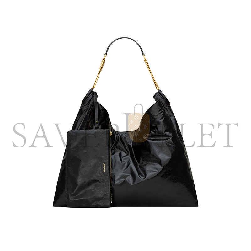 YSL HORTENSE HOBO IN SHINY LEATHER 871220AAGOL1000 (41*35*15cm)